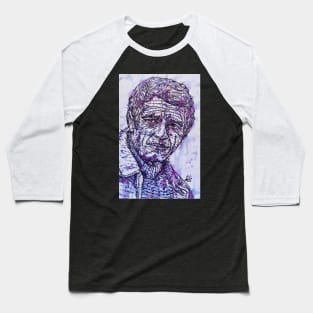 STEVE MCQUEEN ink and watercolor portrait .1 Baseball T-Shirt